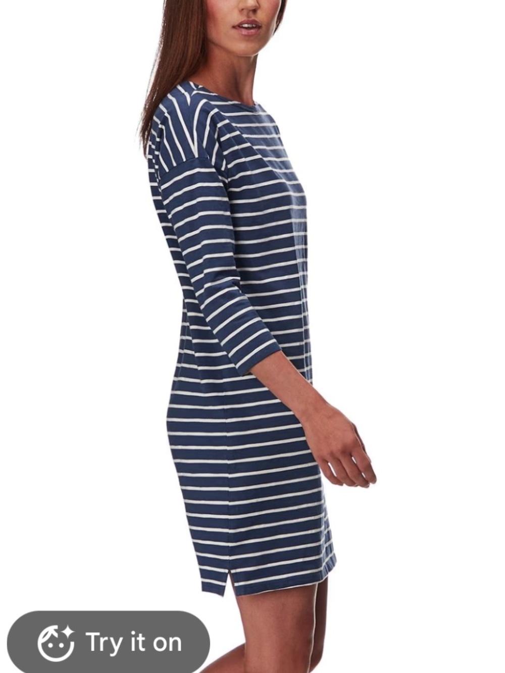 Patagonia Seabrook Dress in Big Sur Blue striped white